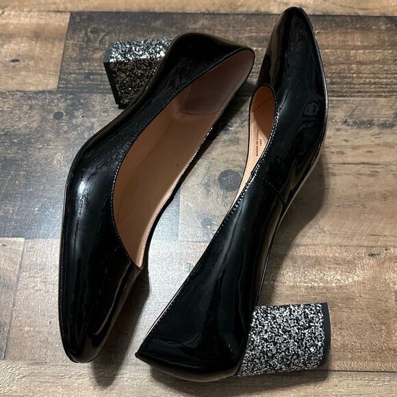 Kate Spade ‘Anastasia’ Glitter Block Heel Pumps - Picture 2 of 7